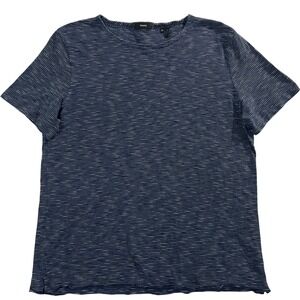 Theory Navy Blue White‎ Micro Striped Short Sleeve Crew Neck Tee Size XXL